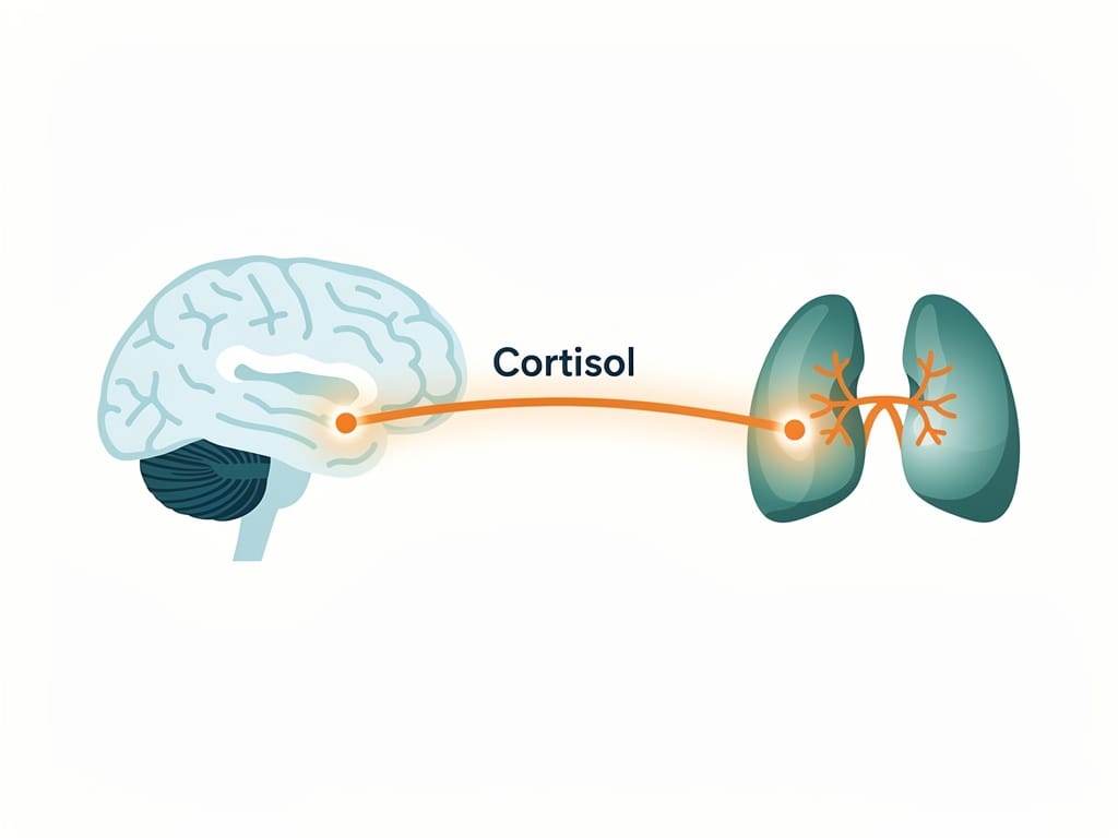 A diagram showing the cortisol stress response pathway