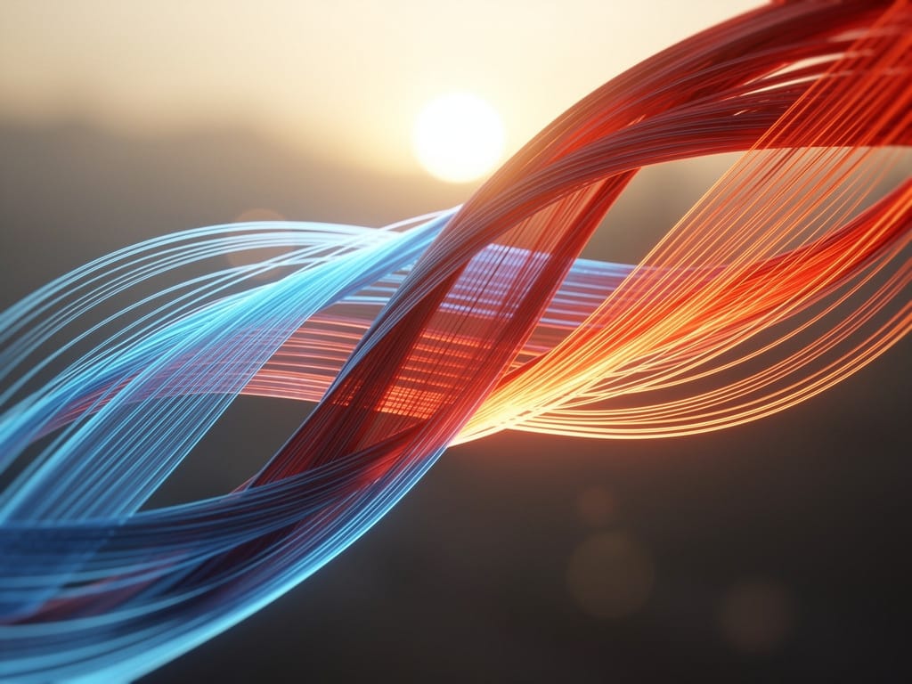Abstract representation of cold and warm muscle fibers