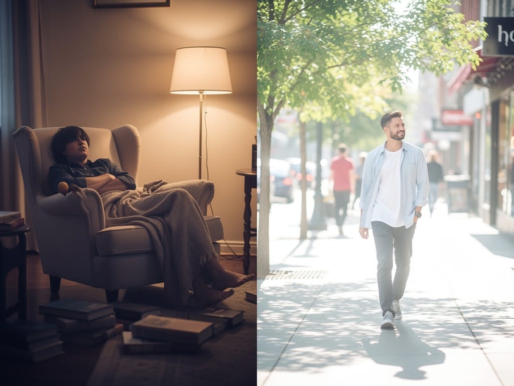 A visual comparison of sitting versus walking after a meal.