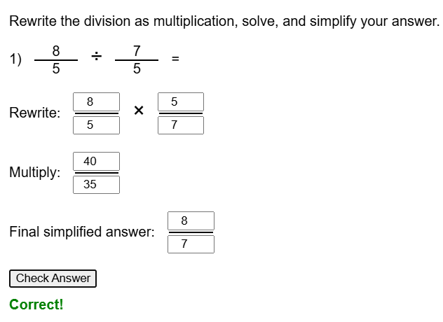 Dividing fractions worksheet