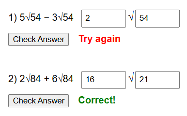 Adding and subtracting surds worksheet