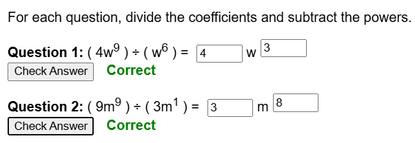 Index laws of division worksheet