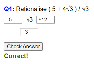 Rationalising the denominator worksheet