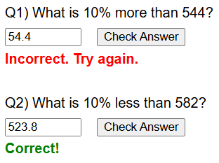 Percentage increases and decreases worksheet