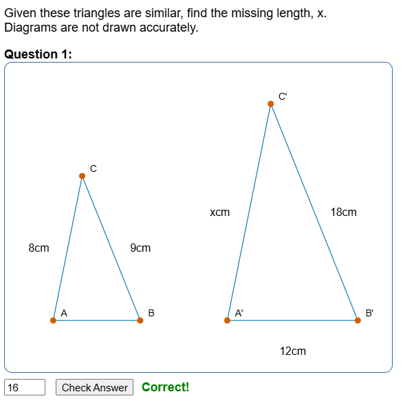 Similar triangles and missing lengths worksheet
