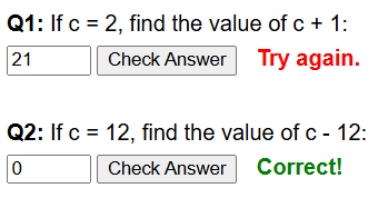 Simple substitution worksheet