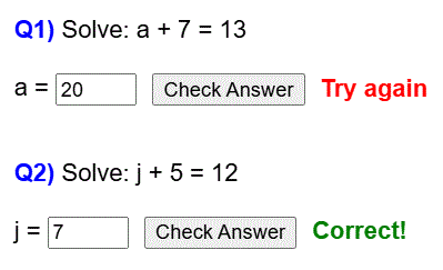 Solving one-step equations