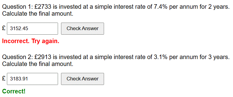 Simple interest worksheet