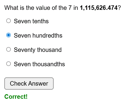 Decimal place value worksheet