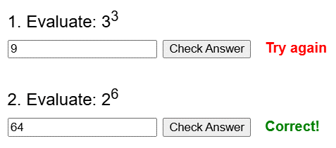 Positive powers worksheet