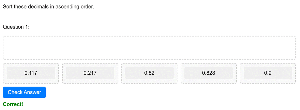 Ordering decimals worksheet