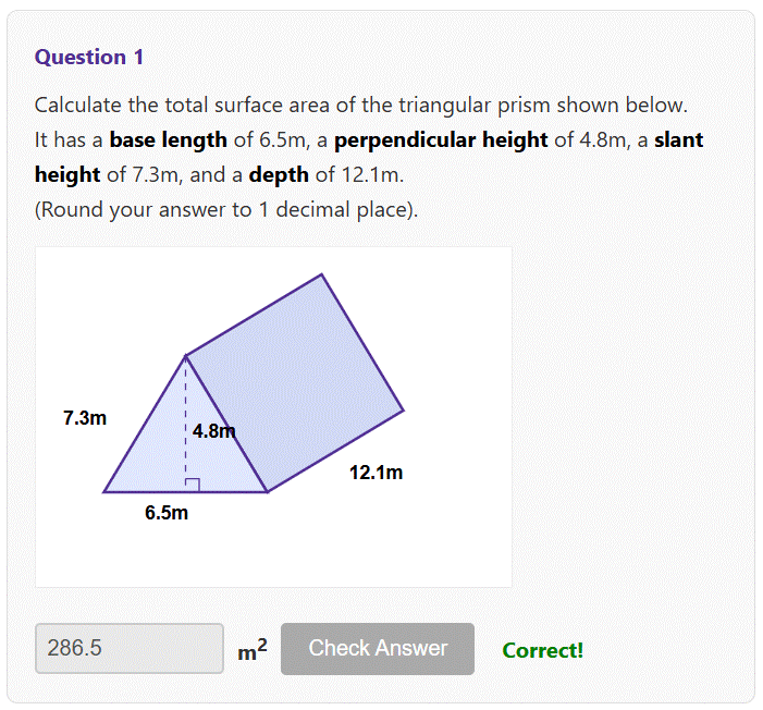 Surface area of a triangular prism worksheet