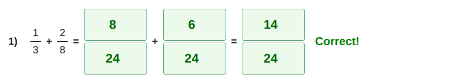 Adding and subtracting fractions with different denominators