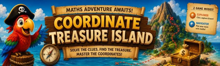 Coordinate Treasure Island game
