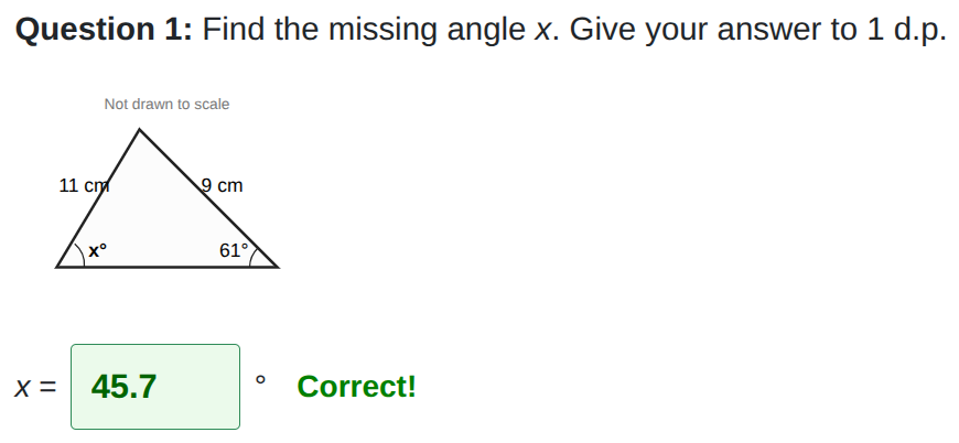 Missing angles using the sine rule worksheet