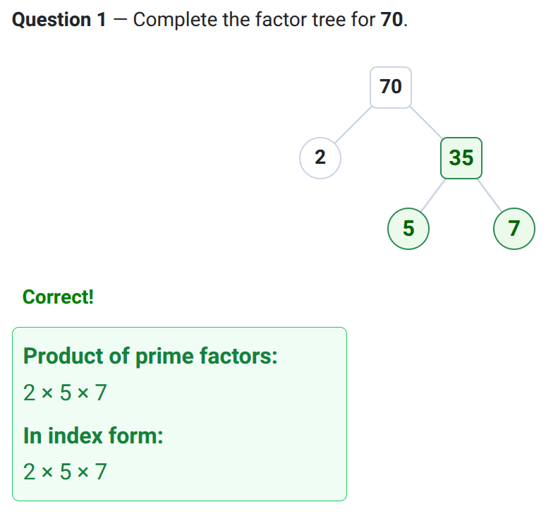 Prime factor tree worksheet