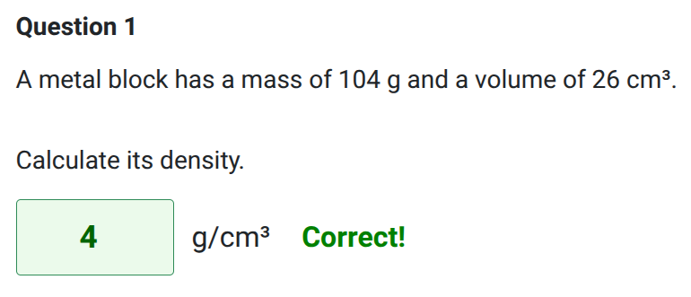 Density mass volume worksheet
