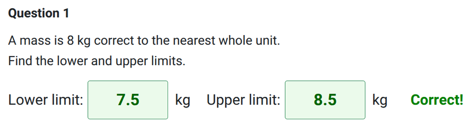 Error intervals worksheet
