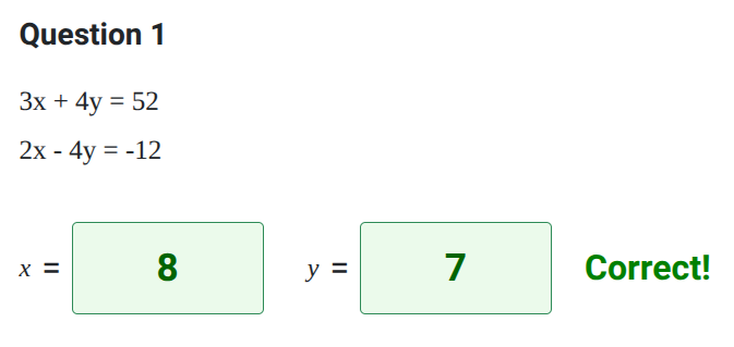 Solving linear simultaneous equations worksheet