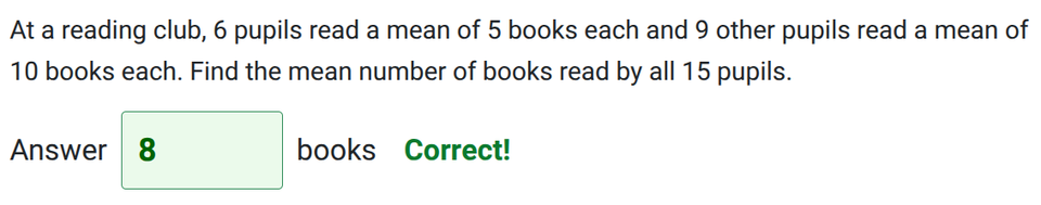 Combined mean worksheet