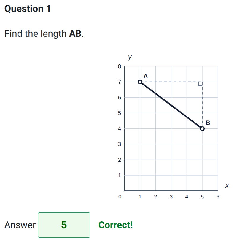 Pythagoras on a Coordinate Grid worksheet