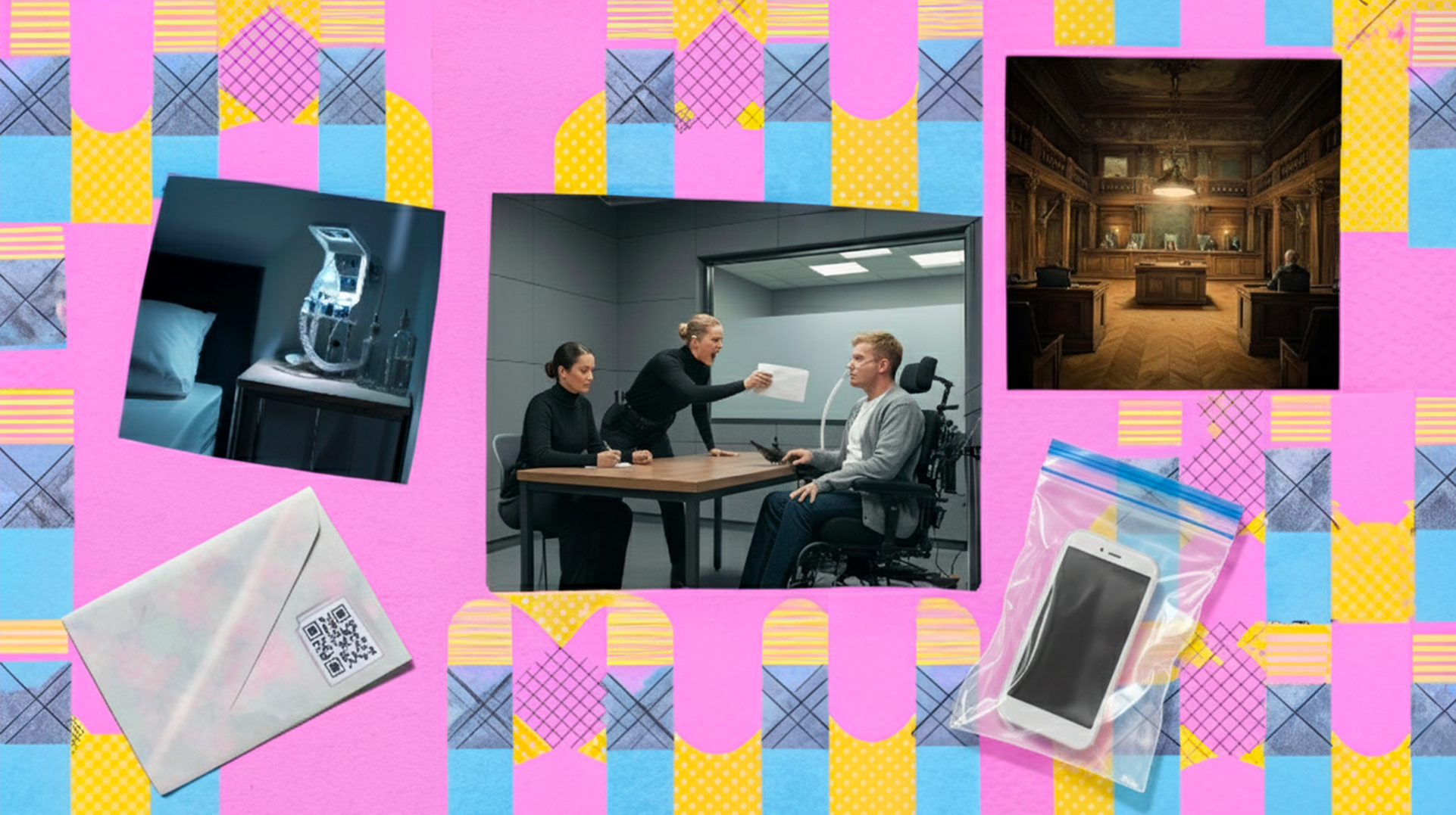 Collage coloré illustrant l'histoire de Raphaël