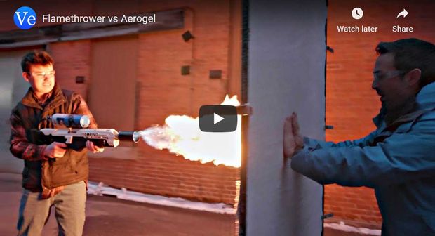 Video of the Day: Massive 2000°C flame vs. Aerogel infused blanket