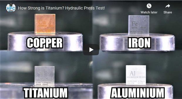 Video of the Day: Titanium, Aluminium, and Iron under Hydraulic Press