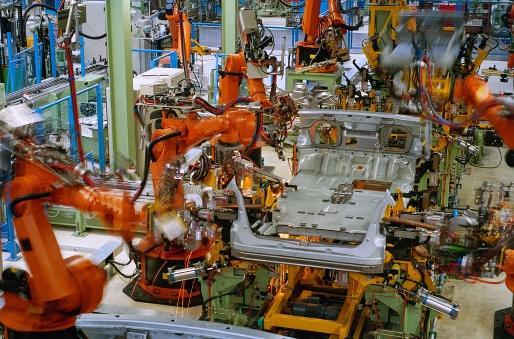 automation basics - a robotic car chassis assembly line