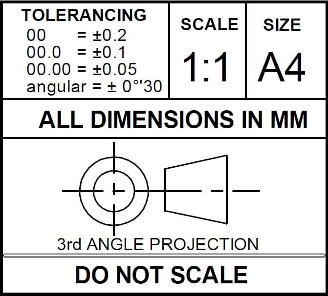 tolerances on drawing border