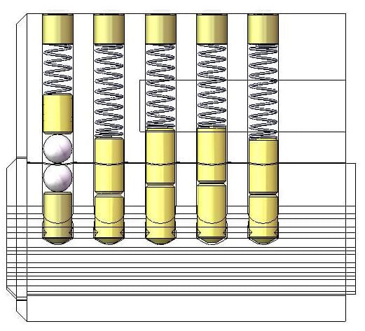 Lock design: insertion of two ball bearings