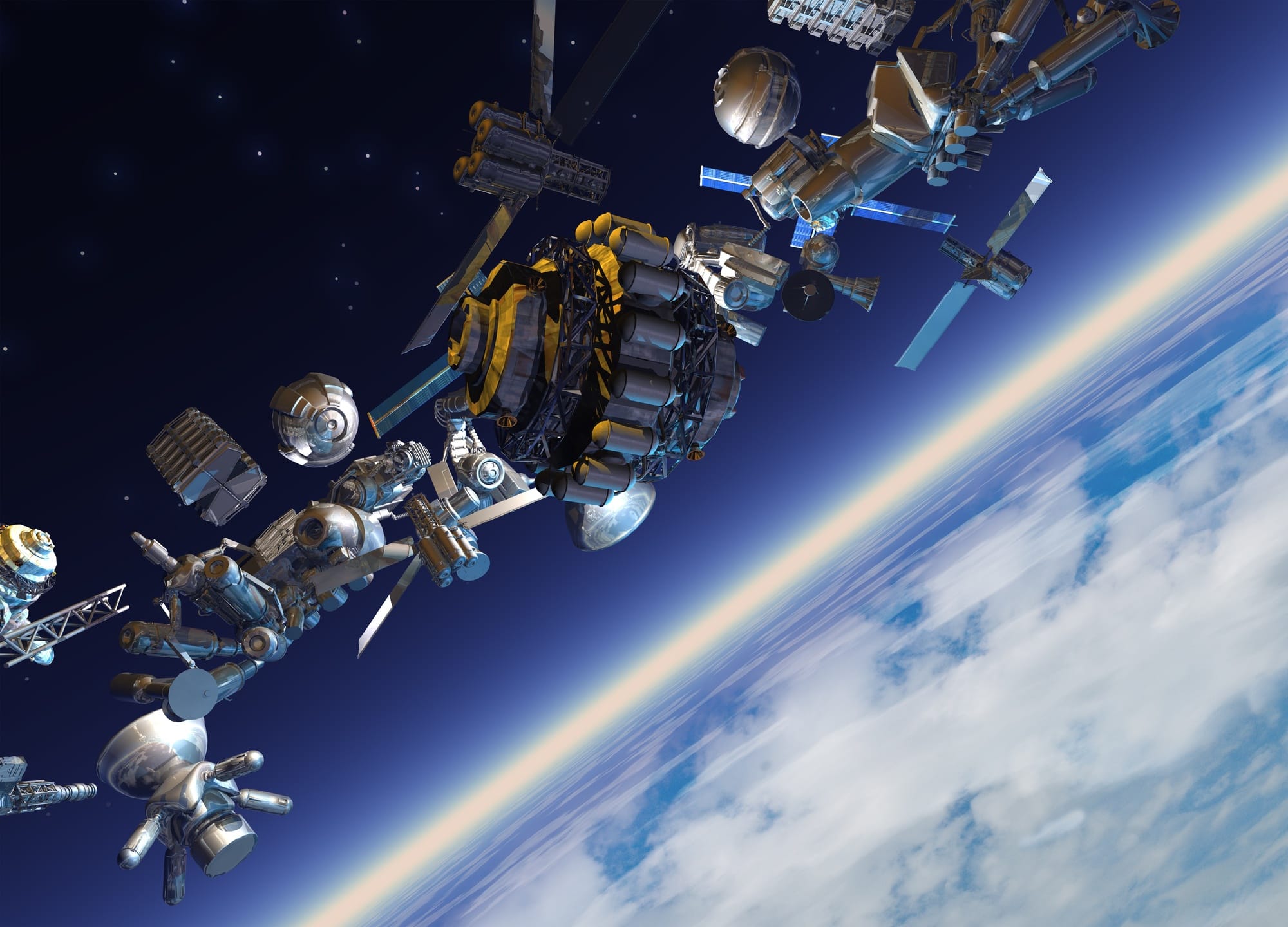 space junk orbiting earth