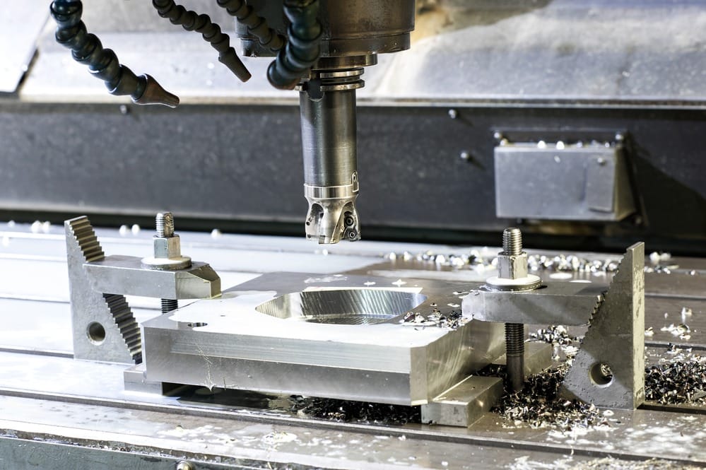 6061-T6 aluminium parts being machined