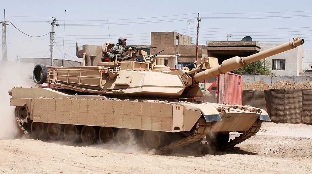 U.S. Army M1A2 Abrams with production TUSK explosive reactive armor package installed
