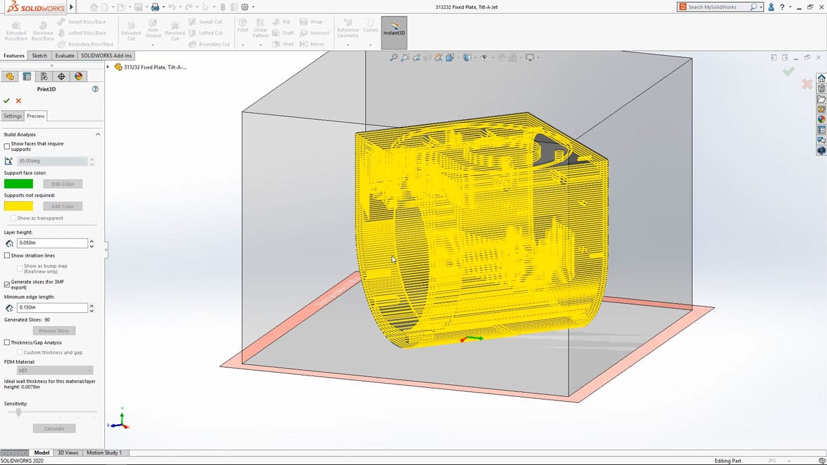 Solidworks 2020 3D printing