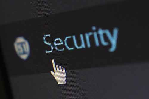 word security on the screen with a cursor over it