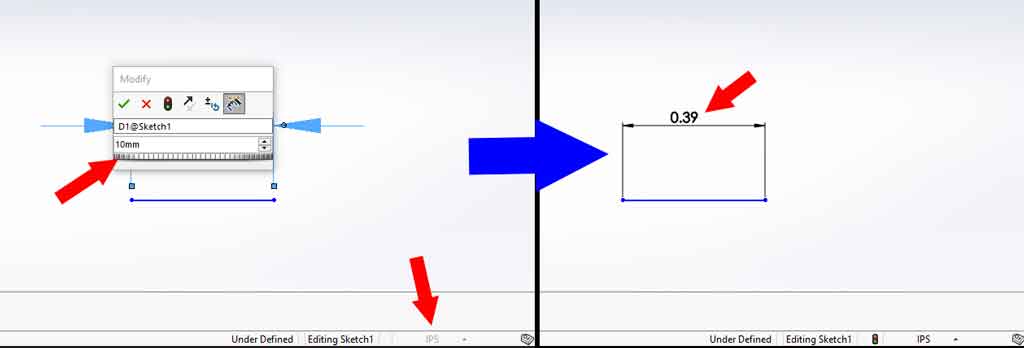 mixing and matching units in Solidworks - instructions