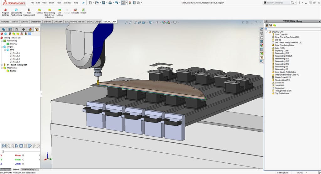 SWOOD Nesting is a bolt-on option to SWOOD CAM, and this allows you to optimize panel positioning on boards for CNC machines.