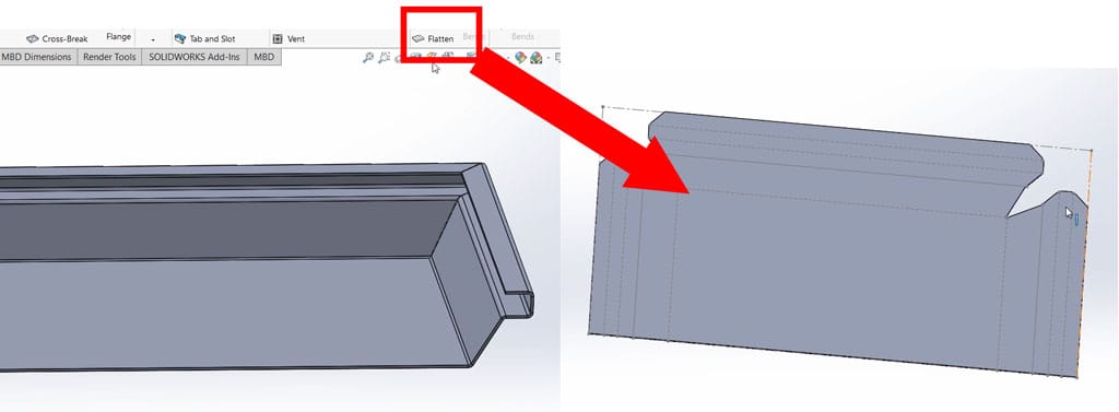 sheet-metal-solidworks: Flattening 3D Parts for Cutting
