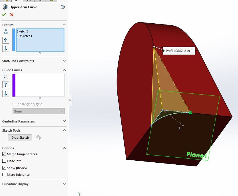 SolidWorks: Lofting to a Point