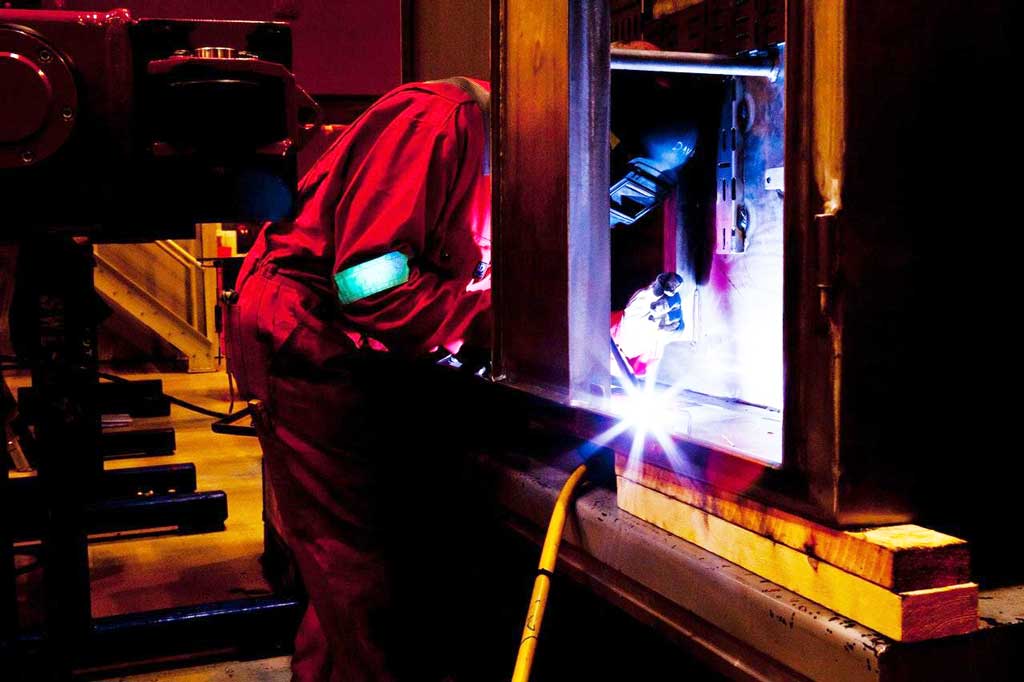 Cold welding does not have the typical molten metal and flying sparks that regular welding methods produce.
