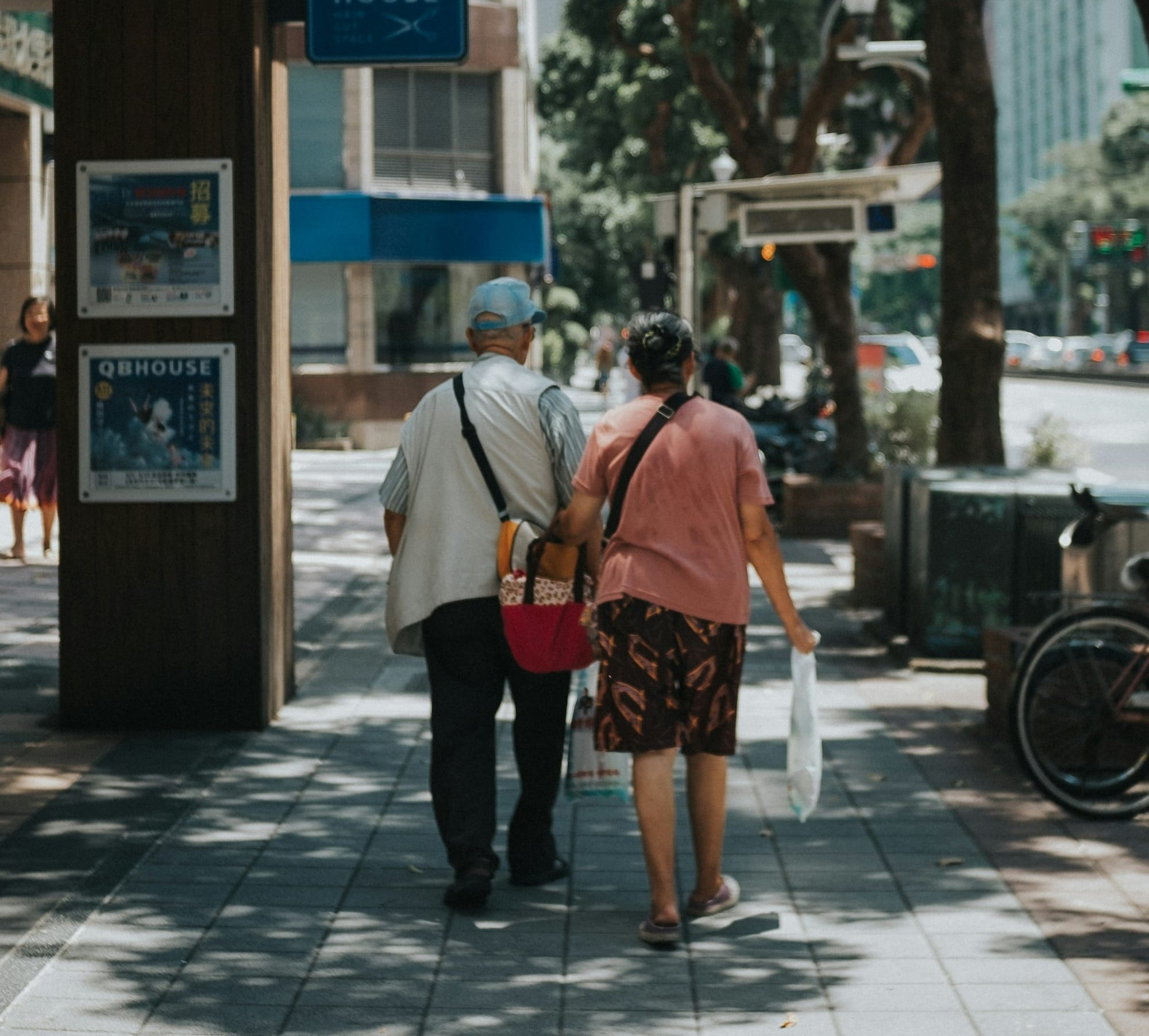 couple walking on alley