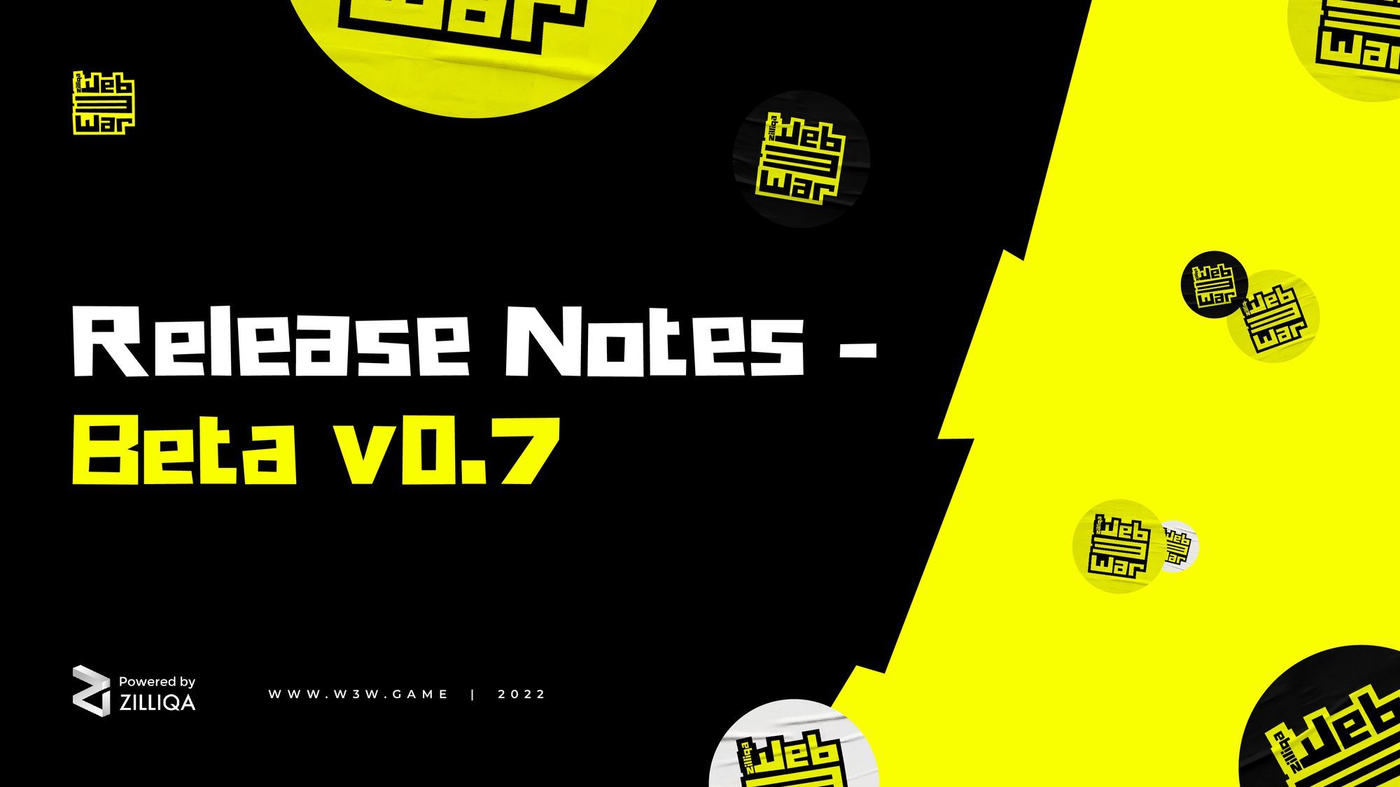 WEB3WAR beta v0.7 release notes