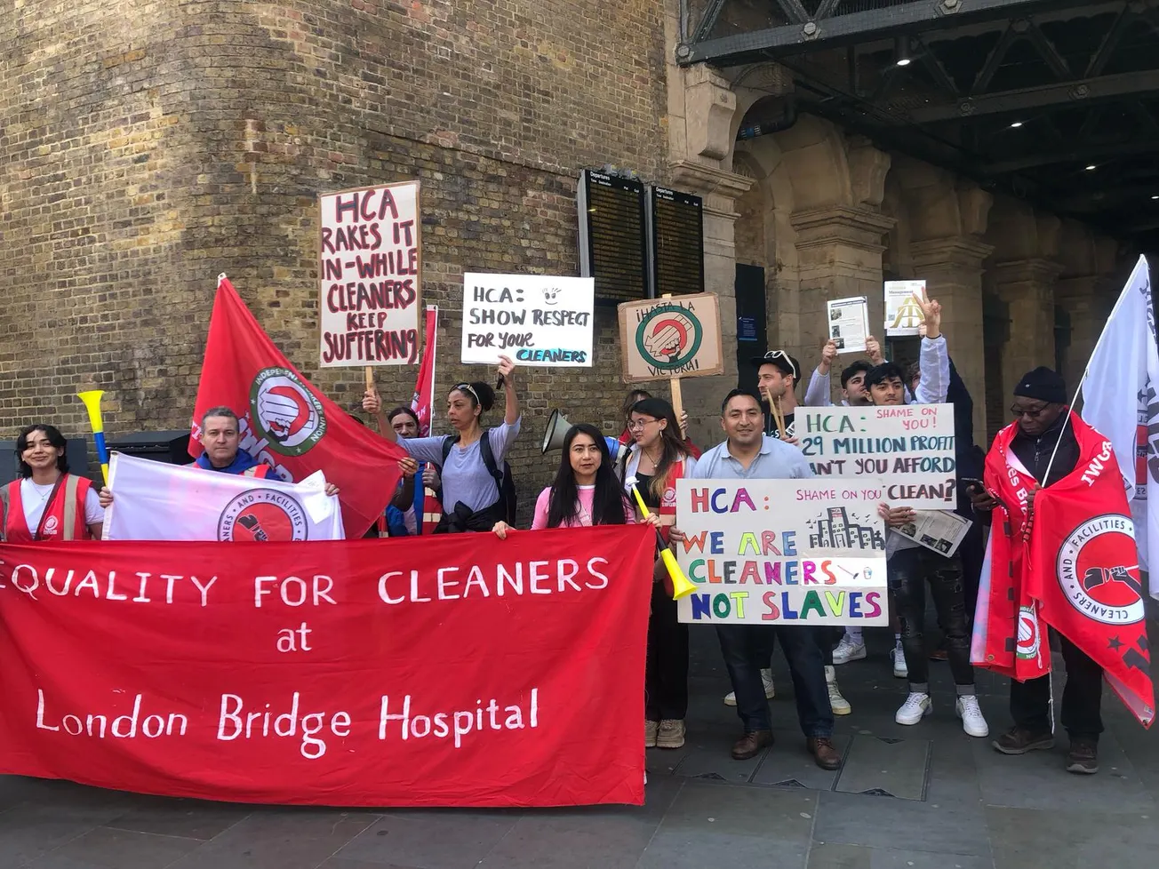 Cleaners strike at the heart of London