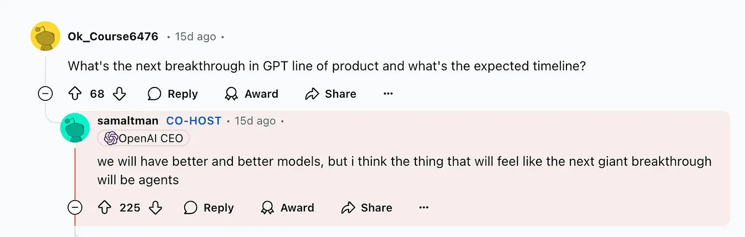 Sam Altman discusses AI agents in a Reddit AMA