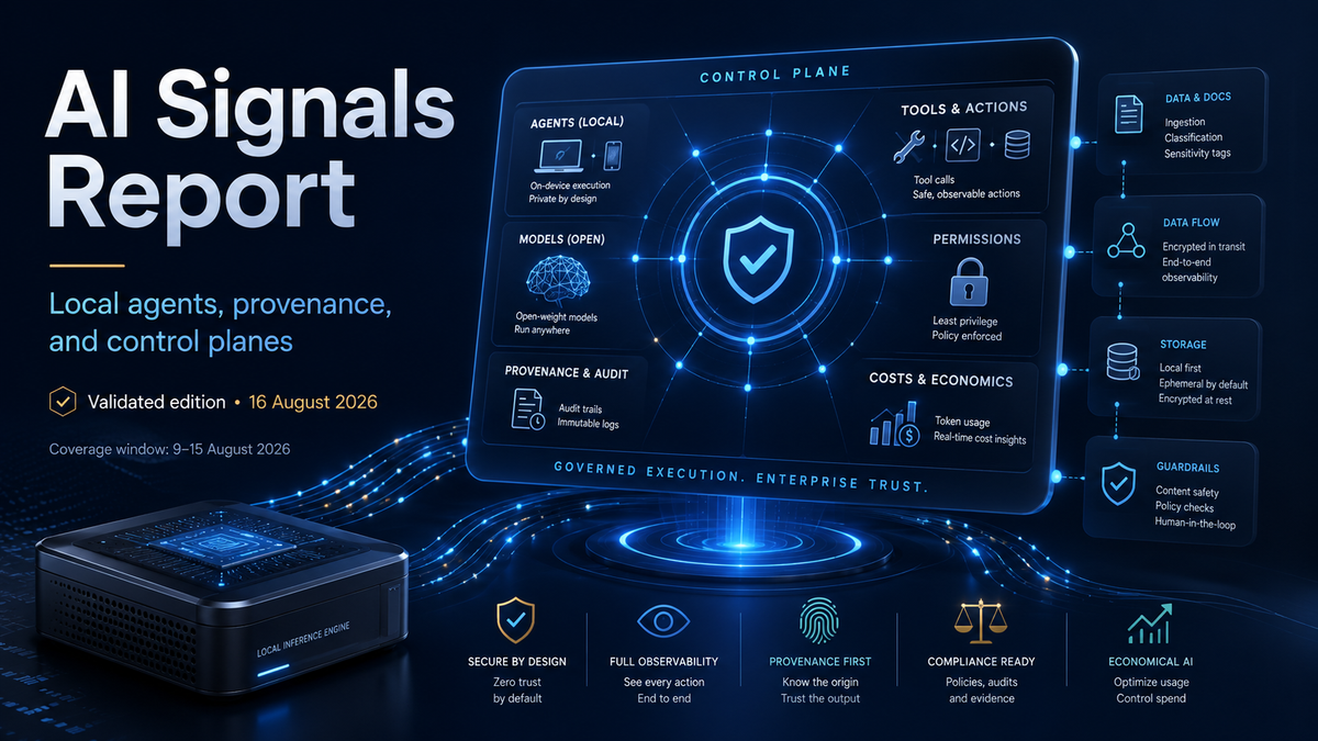 AI Signals Report — Local agents, provenance, and control planes