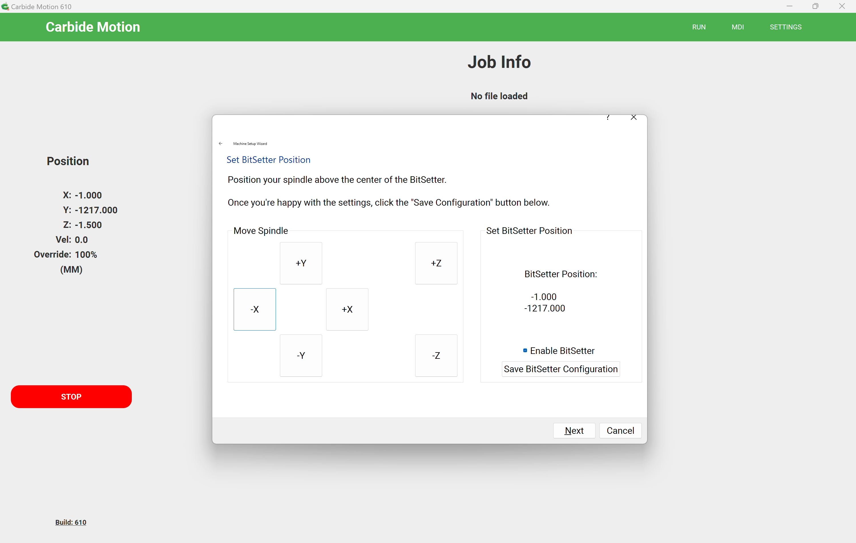 Set BitSetter Location