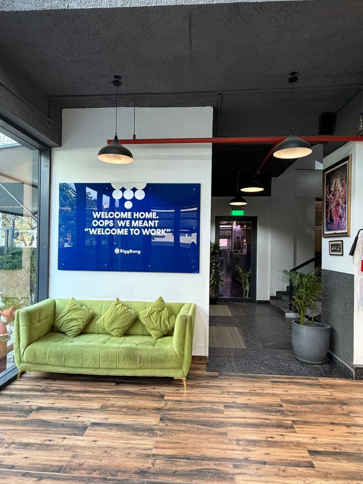 Reception at Biggbang Coworking Mohali