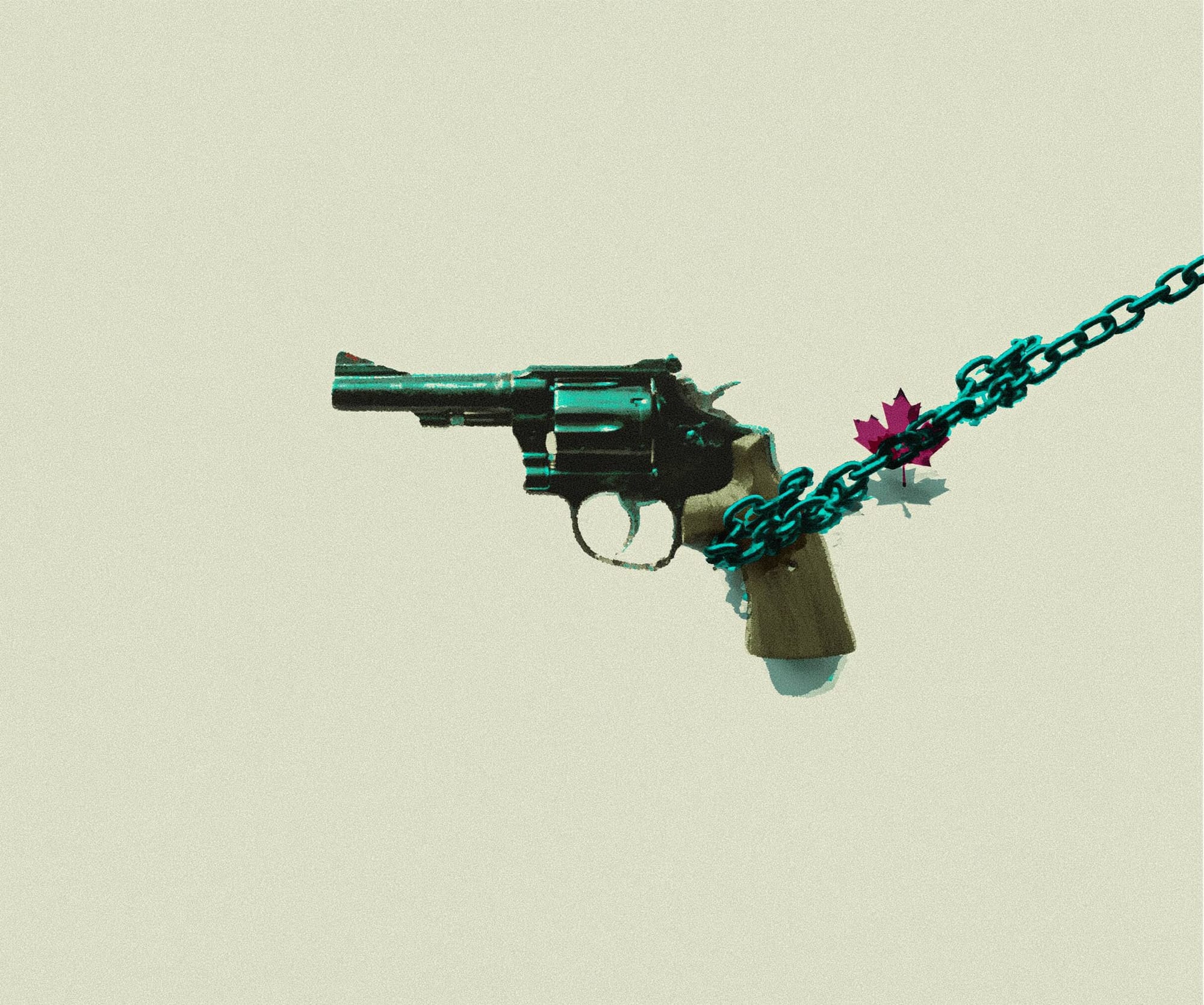 Editorial illustration of homicide and firearms data beside a lawful-owner range lane.