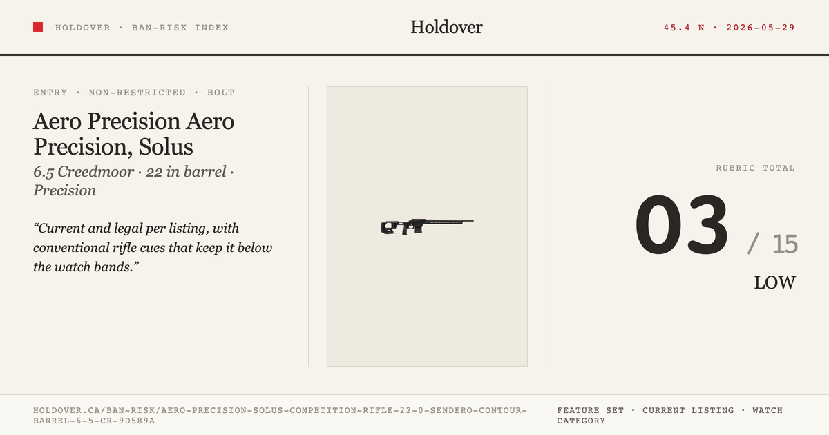 Aero Precision, Solus Competition Rifle, 22.0" Sendero Contour Barrel, 6.5 Creedmoor, Black reference image for Holdover...